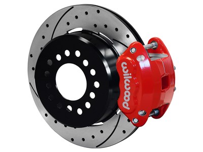 Wilwood 140-12210-DR D154 Pro-Series 12" Rear Big Brake Kit, Drilled, Red, Ford Small Flange 2.66 O