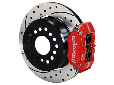Wilwood 140-13181-DR Dynapro 12" Rear Big Brake Kit, Drilled, Red, Fits Ford Big New Axle 2.5 Offse