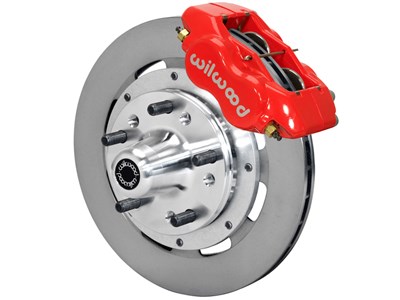 Wilwood 140-13202-R Dynapro Dust-Boot 11" Front Hub Brake Kit, Red, 1964-1974 GM Cars