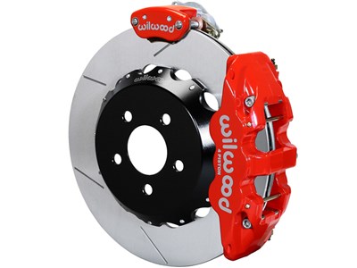 Wilwood 140-17142-R AERO4/MC4 Rear 14" Big Brake Kit, Slotted, Red for Roadster Shop C7 Spindle