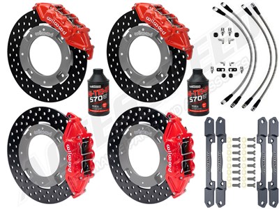 Wilwood Front & Rear UTV Big Brake Kit Combo, Red, Drilled Rotors for 2017-2023 Can-Am Maverick X3