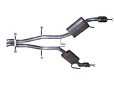 Gibson 620002 Stainless Axle Back Exhaust With 4-inch Stainless Tips 2010-2013 Camaro SS