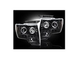 Recon 264190BK SMOKED Projector LED Headlights 2009-2014 Ford F-150 & F-150 SVT Raptor