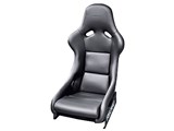 Recaro 070.98.LL11-01 Pole Position Fixed Racing Seat - Black Leather With Silver Logo