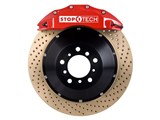 StopTech 83.193.0057.74 2010-2013 Camaro SS V8 Rear Big Brake Kit 4-Piston X-Drilled Zinc Rotors Red