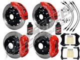 Wilwood TC6R Front AERO4 Rear Brakes, Red Slotted Lines Fluid 2000-2006 GM Truck/SUV W/1-Piston Rear / 