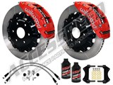 Wilwood TC6R Front 16" Brake Kit, Red, W/Slotted Rotors, Brake Lines & Fluid 2000-2006 GM 1500 Truck / 