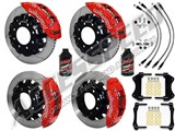 Wilwood TC6R 16" Front & Rear Brake Kit Red, Slotted, Brake Lines 2000-2006 GM 2500/3500 W/4.63 Rear / 