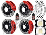 Wilwood TC6R 16" Front & Rear Brakes Red Drilled Rotors Brake Lines 2007-2010 GM 2500/3500 Truck / 