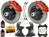 Wilwood SL6R Front 14" Big Brake Kit & 2" Drop Spindle Combo, Red, Slotted, 1964-1974 GM A/F/X Body / 