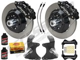 Wilwood SL6R Front 14" Big Brake Kit & 2" Drop Spindle Combo, Black Slotted, 1964-1974 GM A/F/X Body / 