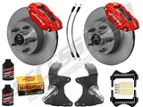 Wilwood Dynalite Front 11" Big Brake Kit & 2" Drop Spindle Combo, Red, 1964-1974 GM A/F/X Body / 