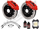 Wilwood Forged SL6R 13-in Front Big Brake Kit, Red, Drilled, Brake Lines, Fluid 2005-2014 Mustang / Wilwood Forged SL6R 13-in Front Big Brake Kit