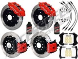 Wilwood SL6R 14" Front & CPB Rear Brake Kit, Red, Slotted, Brake Lines & Fluid 2005-2014 Mustang / 2005-2014 Mustang Wilwood Front & Rear Brake Combo