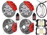 Wilwood Dynapro Front & Rear 12" Brakes, Red Calipers, Lines, Fluid, 2.66" O/S, 1970-73 Mustang / 