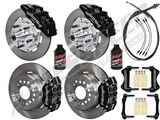 Wilwood Dynapro Front & Rear 12" Brakes, Black Calipers, Lines, Fluid, 2.66" O/S, 1970-73 Mustang / 