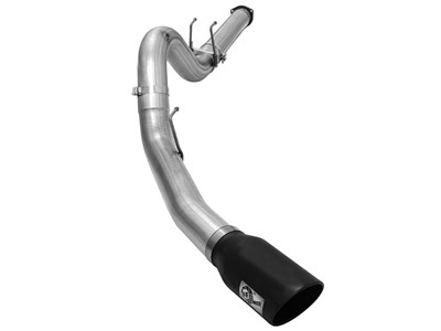 aFe 49-43064-B Large Bore-HD 5" 409 Stainless Steel DPF-Back Exhaust System 2015-2016 Ford 6.7