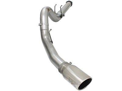 aFe 49-43064-P Large Bore-HD 5" 409 Stainless Steel DPF-Back Exhaust System 2015-2016 Ford 6.7
