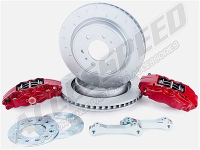 Alcon BKR5059D07 14" Big Brake Kit With 4-Piston Red Calipers 2010-2020 Ford F150 & Raptor