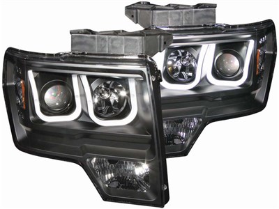 Anzo USA 111263 U-Bar Style Black Projector Headlights 2009-2014 Ford F-150