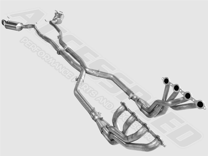 ARH CAV8-10178300FSNC 1-7/8" Long-Tube Headers with 3" X-Pipe & Mufflers for 2010-2015 Camaro V8