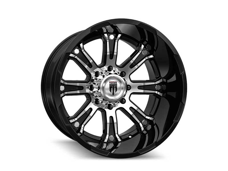 American Truxx AT154-2283BM-44 Bomb AT154 Gloss Black Machined 20X12 6-139.7 -44MM 106.1MM Wheel