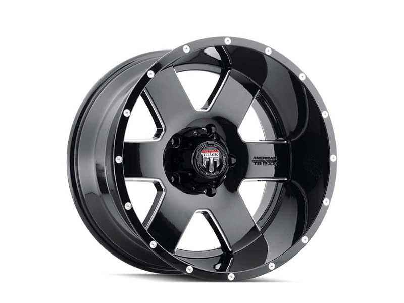 American Truxx AT155-2285M-44 Armor AT155 Gloss Black Milled 20X12 5-139.7 -44MM 87.1MM Wheel