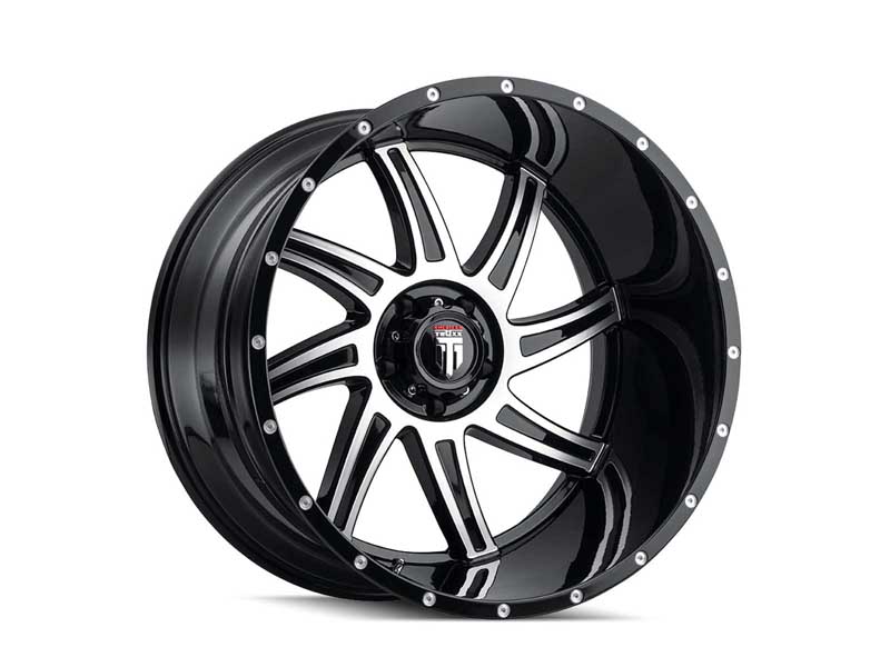 American Truxx AT162-2150BM-24 Vortex AT162 Gloss Black Machined 20X10 5-150 -24MM 110.3MM Wheel