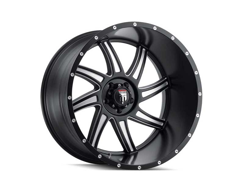 American Truxx AT162-24450M-76 Vortex AT162 Satin Black Milled 24X14 5-150 -76MM 110.3MM Wheel
