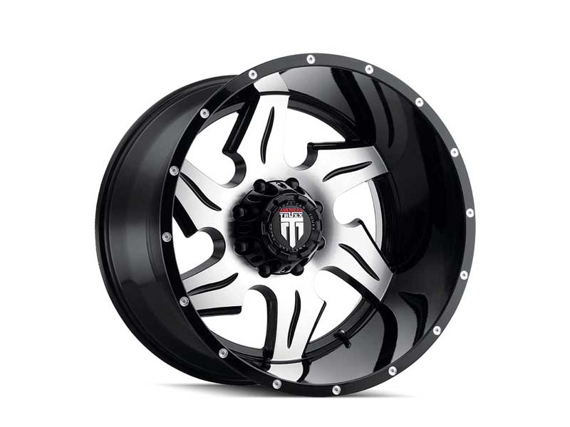 American Truxx AT163-2270BM-44 Ninja AT163 Gloss Black Machined 20X12 8-170 -44MM 125.2MM Wheel