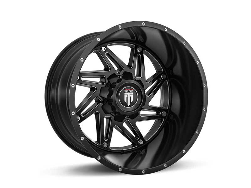 American Truxx AT165-2252M-44 Warrior AT165 Gloss Black Milled 20X12 5-127 -44MM 78.1MM Wheel