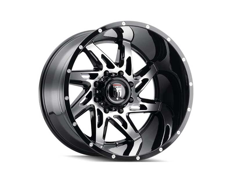 American Truxx AT183-2178BM-24 Spyder AT183 Gloss Black Machined 20X10 8-180 -24MM 125.2MM Wheel