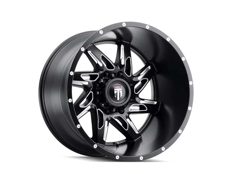 American Truxx AT183-22481M-76 Spyder AT183 Satin Black Milled 22X14 8-165.1 -76MM 125.2MM Wheel