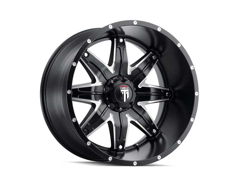 American Truxx AT185-22281M-44 Lonestar AT185 Satin Black Milled 22X12 8-165.1 -44MM 125.2MM Wheel