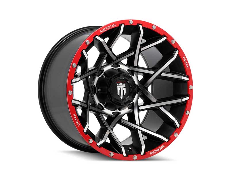 American Truxx AT1901-2252BML-44 Gridlock AT1901 Gloss Black Machined 20X12 5-127 -44MM 78.1MM Wheel