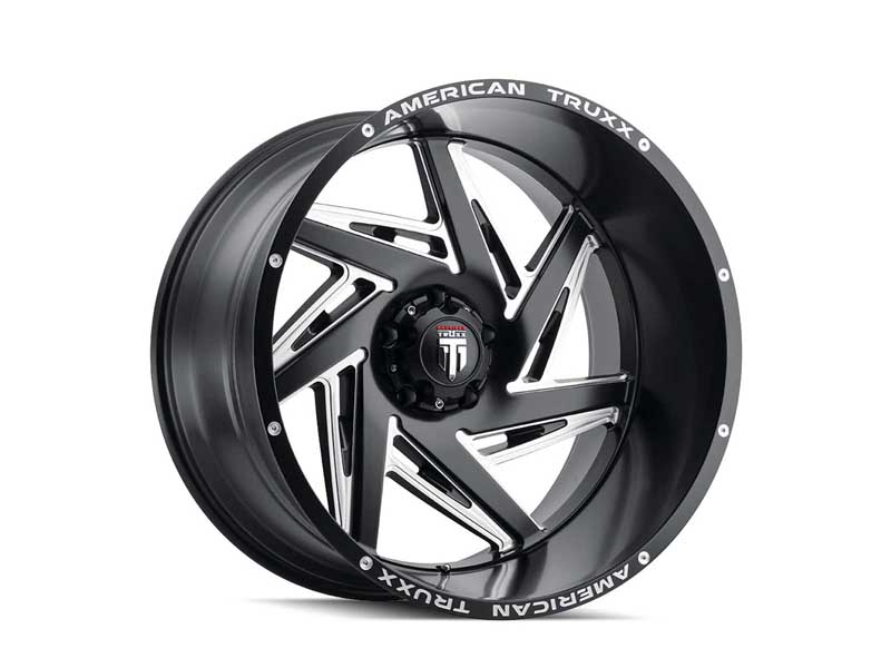American Truxx AT1906-2170M-24 Spiral AT1906 Satin Black Milled 20X10 8-170 -24MM 125.2MM Wheel