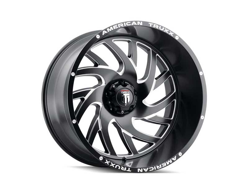 American Truxx AT1907-22281M-44 Xclusive AT1907 Satin Black Milled 22X12 8-165.1 -44MM 125.2MM Wheel