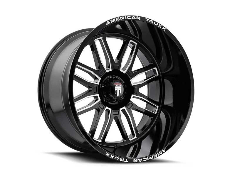 American Truxx AT1915-24470M Restless AT1915 Black Milled 24X14 8-170 -76MM 125.2MM Off Road Wheel