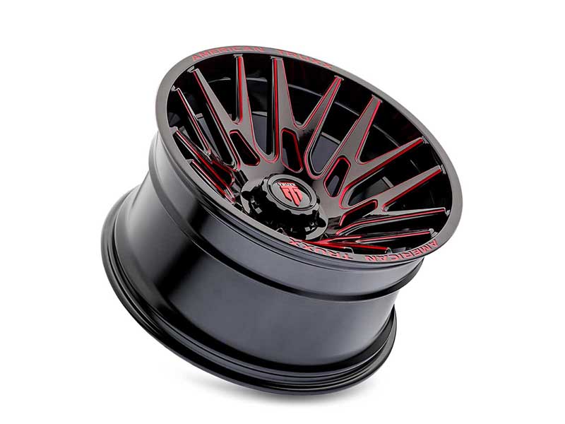 American Truxx AT1919-22281BTR Evolution AT1919 Gloss Black Prizm Red 22X12 8-165.1 -44MM Wheel