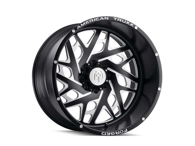 American Truxx ATF1909-22278-44M Forged Aries ATF1909 Matte Black Milled 22X12 8-180 -44MM Wheel