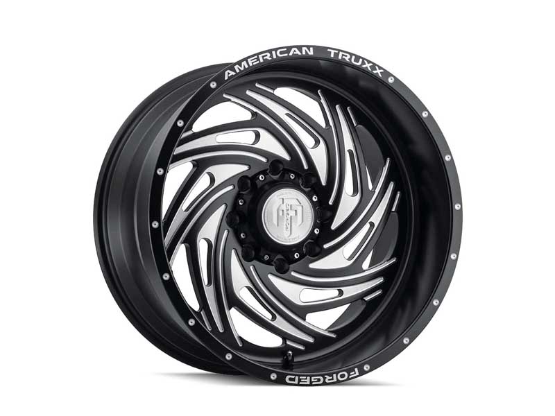 American Truxx ATF1911-22270-44M Forged Twisted ATF1911 Matte Black Milled 22X12 8-170 -44MM Wheel