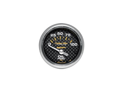 AutoMeter Carbon Fiber 4727 Oil Pressure 2-1/16" 0-100PSI Gauge
