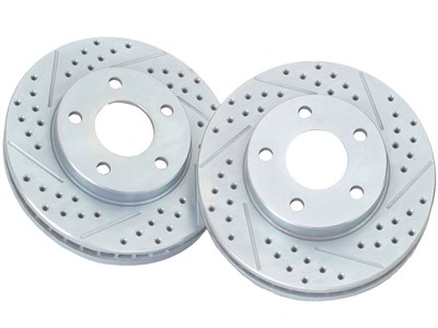 Baer 05461-020 Front 10.94" Slotted Drilled Zinc-Plated Sport Rotors for 1987-1993 Mustang