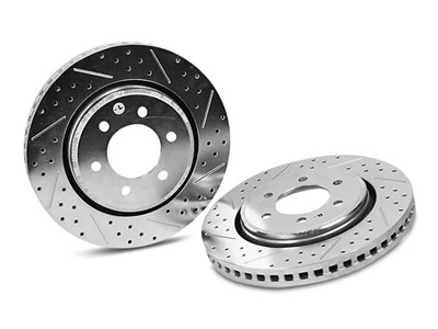 Baer 05595-020 Front Slotted Drilled Zinc-Plated Rotors for 1992-2000 GM 1500 Truck/SUV 2WD 6-Lug
