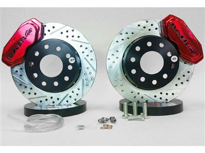 Baer 4261376FR 11" SS4+ DS Drag Kit Front Fire Red, 1979-2004 Mustang (SN95 spindles & hubs required