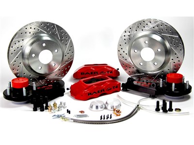 Baer 4261407R 13" Track4 Brake Kit Front Red, For TCI Spindle