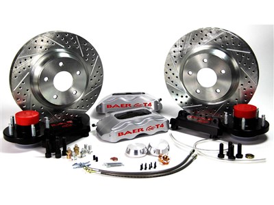 Baer 4261407S 13" Track4 Brake Kit Front Silver, For TCI Spindle