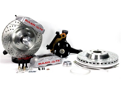 Baer 4301397S 13" Track4 Brake Kit With OE Spindles Front Silver, 1970-1981 Camaro-Firebird