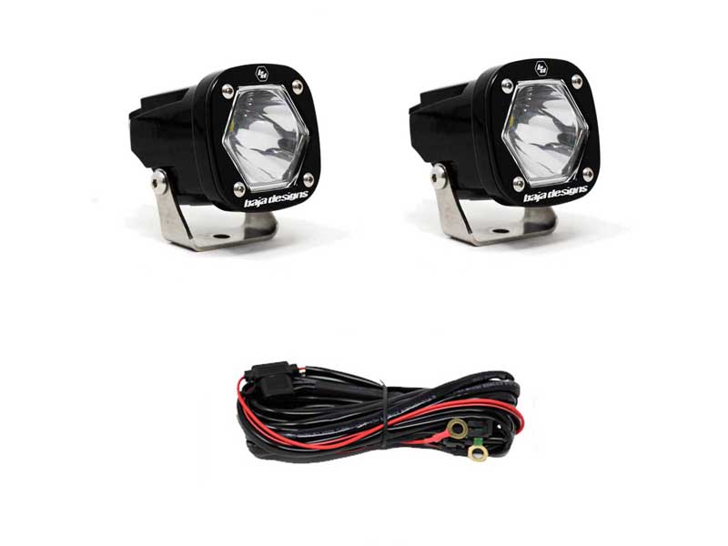 Baja Designs 387801 S1 Spot LED Light with Mounting Bracket Pair