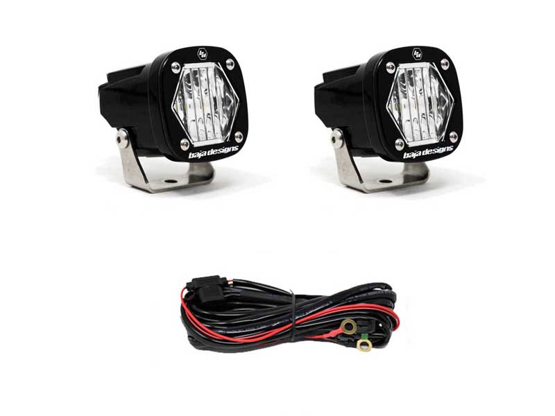 Baja Designs 387805 S1 Wide Cornering LED Light with Mounting Bracket Pair